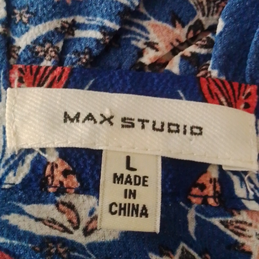 Max Studios Large Floral Tie-Front Puff Sleeve Maxi Dress - Picture 3 of 4